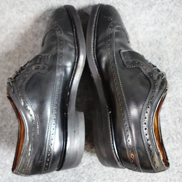 Florsheim Imperial 9 Black Long Wing Shell Cordovan Vintage - Picture 5 of 14